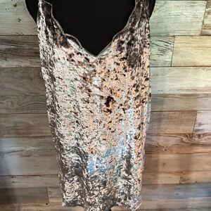 Umgee Metallic Velvet Tank Top